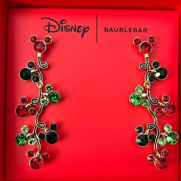Disney x Bauble Bar Mickey Mouse Christmas Lights Earrings - Picture 1 of 5